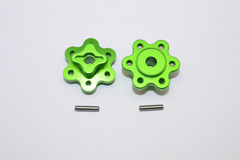 Axial Yeti Aluminum 2.2 Wheel Hub Adapters (9mm Thickness) Economy Version - 1Pr Set Green