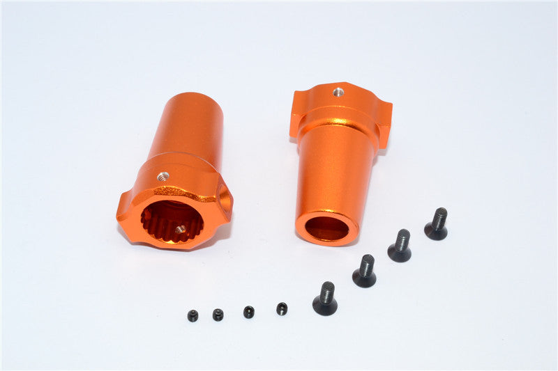 Axial Yeti Rock Racer Aluminum Straight Axle Adapter - 1Pr Set Orange