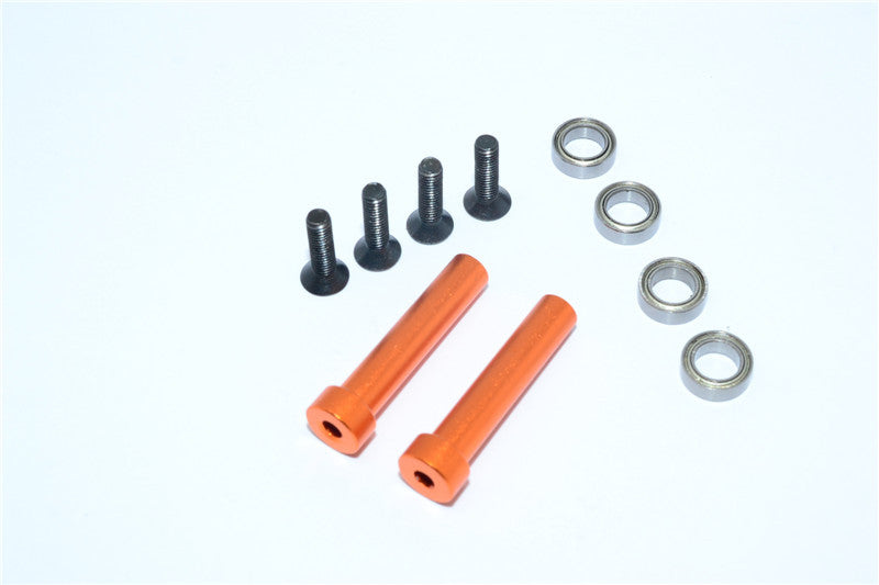 Axial Yeti Aluminum Steering Assembly Posts With Bearings - 2 Pcs Set Orange