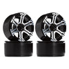 1.9 Beadlock 6-Spokes Metal Wheel Rim Hub for 1/10 RC Crawler Car Axial SCX10 90046 D90 - 4Pc Set