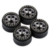 Metal 1.9 Beadlock 8 Round Hole Wheel Hub Rim for 1/10 RC Crawler Axial SCX10 90046 AXI03007 Traxxas TRX4 RedCat D90 - 4Pc Set Grey