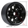 Metal 1.9 Beadlock 8 Round Hole Wheel Hub Rim for 1/10 RC Crawler Axial SCX10 90046 AXI03007 Traxxas TRX4 RedCat D90 - 4Pc Set Black