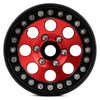 Metal 1.9 Beadlock 8 Round Hole Wheel Hub Rim for 1/10 RC Crawler Axial SCX10 90046 AXI03007 Traxxas TRX4 RedCat D90 - 4Pc Set Red