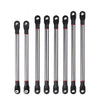 313MM Wheelbase Aluminum Alloy Link Plastic Rod End Unassembled Kit for 1/10 RC Crawler Car Axial SCX10 - 8Pc Grey Silver