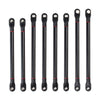 313MM Wheelbase Aluminum Alloy Link Plastic Rod End Unassembled Kit for 1/10 RC Crawler Car Axial SCX10 - 8Pc Black