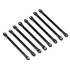 313MM Wheelbase Aluminum Alloy Link Plastic Rod End Unassembled Kit for 1/10 RC Crawler Car Axial SCX10 - 8Pc Black