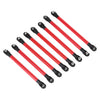 313MM Wheelbase Aluminum Alloy Link Plastic Rod End Unassembled Kit for 1/10 RC Crawler Car Axial SCX10 - 8Pc Red