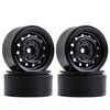 Metal 1.9" Beadlock 12-Holes Wheel Rim Hub for 1/10 RC Crawler Car Axial SCX10 90046 D90 Traxxas TRX-4 - 4Pc Black