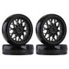 Plastic 53*15mm Wheel Rim Hub Tires Set for 1:10 RC Car Truck WPL D12 Upgrade Parts - 4Pc Black