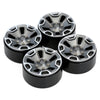 Metal 1.9" Beadlock Wheel Rims Hub for 1/10 RC Crawler Car Jeep Wrangler Axial SCX10 90046 Traxxas TRX4 - 4Pc Grey