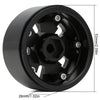 Metal 1.9" Beadlock Wheel Rims Hub for 1/10 RC Crawler Car Jeep Wrangler Axial SCX10 90046 Traxxas TRX4 - 4Pc Black