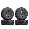 49*18mm Beadlock Micro Crawler Wheel Rims Tires Set for 1/24 RC Crawler Car Axial SCX24 90081 - 4Pc Black