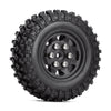 49*18mm Beadlock Micro Crawler Wheel Rims Tires Set for 1/24 RC Crawler Car Axial SCX24 90081 - 4Pc Black