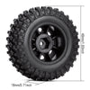 49*18mm Beadlock Micro Crawler Wheel Rims Tires Set for 1/24 RC Crawler Car Axial SCX24 90081 - 4Pc Black