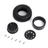 49*18mm Beadlock Micro Crawler Wheel Rims Tires Set for 1/24 RC Crawler Car Axial SCX24 90081 - 4Pc Black