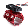 Metal Dual Fan 41-43mm Motor Radiator Heat Sink for 1/8 RC Car Monster Truck Traxxas SUMMIT E-REVO - 1 Set Red