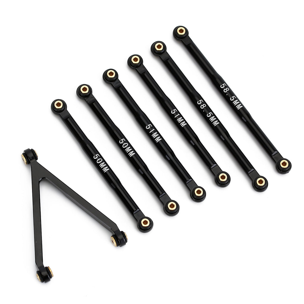 CNC Aluminum Alloy Chassis Links Set for 1/24 RC Crawler Car Axial SCX24 AXI00002T1 AXI00002T2 2019 Jeep Wrangler JLU CRC - Black