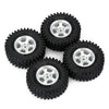 1.0" Beadlock Micro Crawler Alloy Wheel Rims Tires Set (5-Spoke) for 1/24 RC Crawler Car Axial SCX24 90081 AXI00001 Deadbolt - 4Pc Silver