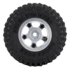 1.0" Beadlock Micro Crawler Alloy Wheel Rims Tires Set (5-Spoke) for 1/24 RC Crawler Car Axial SCX24 90081 AXI00001 Deadbolt - 4Pc Silver