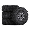 1.0" Beadlock Micro Crawler Alloy Wheel Rims Tires Set (8-Holes) for 1/24 RC Crawler Car Axial SCX24 90081 AXI00001 Deadbolt - 4Pc Black