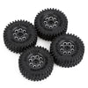 1.0" Beadlock Micro Crawler Alloy Wheel Rims Tires Set (8-Holes) for 1/24 RC Crawler Car Axial SCX24 90081 AXI00001 Deadbolt - 4Pc Black