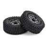 1.0" Beadlock Micro Crawler Alloy Wheel Rims Tires Set (8-Holes) for 1/24 RC Crawler Car Axial SCX24 90081 AXI00001 Deadbolt - 4Pc Black