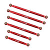 Aluminum Chassis Links Set for 1/24 RC Crawler Car LWB 133.5mm Axial SCX24 Deadbolt AXI90081 Upgrade Parts - Red