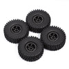 120*42mm 1.9" Wheel Rims Tires Set for 1:10 RC Rock Crawler Car Traxxas TRX4 Axial SCX10 90046 Redcat Gen8 - 4Pc Black