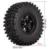 120*42mm 1.9" Wheel Rims Tires Set for 1:10 RC Rock Crawler Car Traxxas TRX4 Axial SCX10 90046 Redcat Gen8 - 4Pc Black