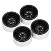 Negative Offset 3mm Metal 1.9" Beadlock Wheel Rim Hub for 1/10 RC Crawler Car Axial SCX10 90046 Traxxas TRX4 D90 - 4Pc Black