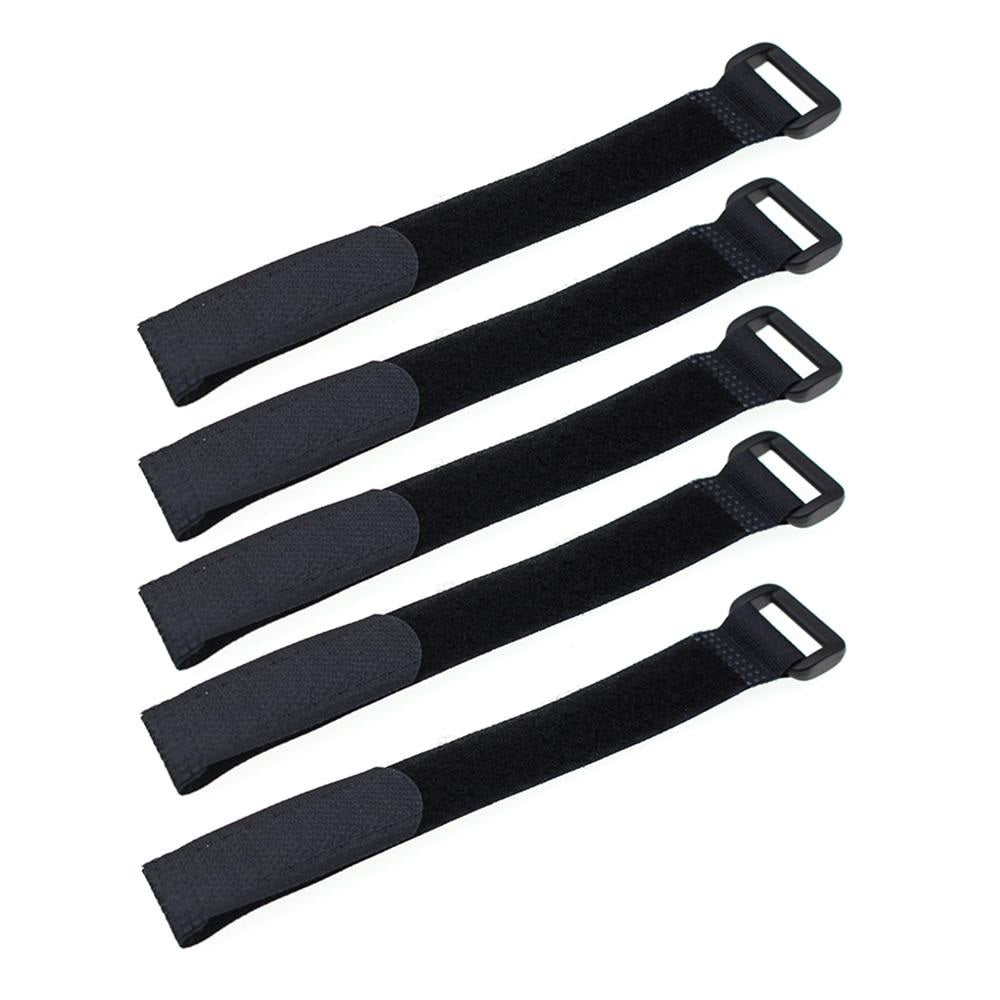 Black Durable Anti-Skid Cable Tie Down Straps for RC Car Battery 2x30cm - 5Pcs